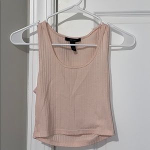 PINK RIBBED CROP TOP